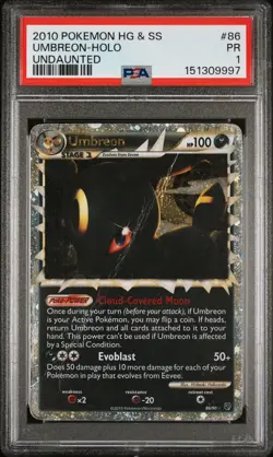 PSA 1 2010 Pokemon HeartGold SoulSilver HG SS Undaunted Umbreon Prime 86/90 Holo - Image 1