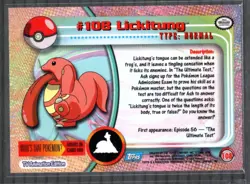 2000 Topps Pokemon TV Animation Edition Lickitung #108 Blue Topps Logo NM-MT - Image 2