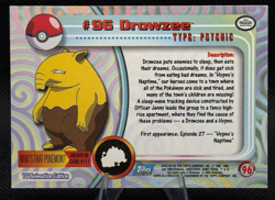 Topps Pokemon Drowzee #96 2000 TV Animation Edition Non Holo Blue Logo LP - Image 2