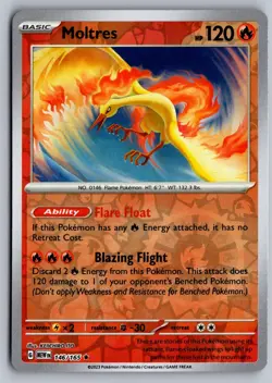 Moltres 146/165 Rare 151 Pokemon Reverse Holo Near Mint - Image 1