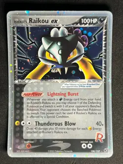 Rocket's Raikou ex 108/107 Pokemon Ex Deoxys -Holo -Secret Rare-Never played-NM+ - Image 1
