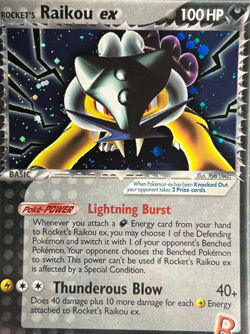 Rocket's Raikou ex 108/107 Pokemon Ex Deoxys -Holo -Secret Rare-Never played-NM+ - Image 3