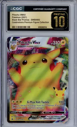 PIKACHU VMAX 2021 POKEMON BLACK STAR PROMOS-SWSH062 PRISTINE 10 - Image 1