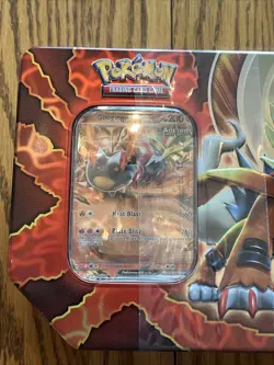 Pokemon Paradox Destinies Tin-Gouging Fire ex Tin w/5 Booster Packs New/Sealed - Image 2