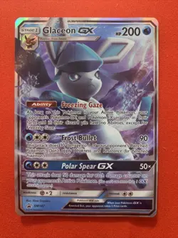 Pokemon TCG SM147 Glaceon GX Foil Promo Black Star Rare NM - Image 1