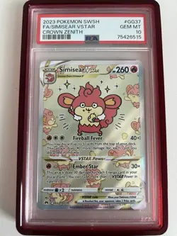 Simisear VSTAR GG37/GG70 PSA 10 Crown Zenith Galarian Gallery FA Holo W/ GUARD - Image 1