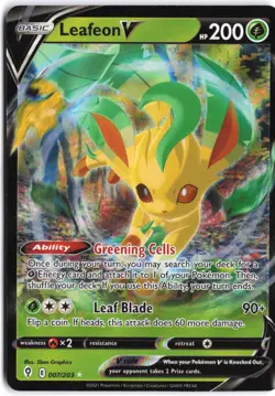 Leafeon V 007/203 Holo V Rare Evolving Skies Pokemon NM - Image 1