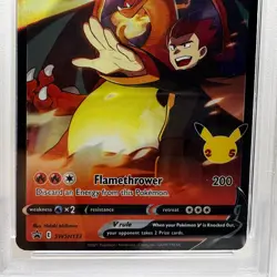 2021 POKEMON SWSH BLACK STAR PROMO CELEBRATIONS COLL LANCE'S CHARIZARD V - PSA 9 - Image 3