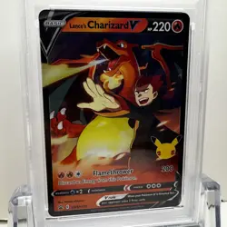 2021 POKEMON SWSH BLACK STAR PROMO CELEBRATIONS COLL LANCE'S CHARIZARD V - PSA 9 - Image 4