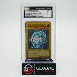 Blue Eyes White Dragon 2002 Yu-Gi-Oh European Starter Kaiba SDK-E001 CGC 1 POP 3 - Image 1