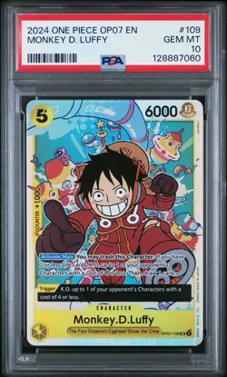 PSA 10 ONE PIECE #109 MONKEY D LUFFY 2024 500 YEARS IN THE FUTURE OP07 109 - Image 1