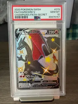 2020 Pokemon SWSH Champion's Path Charizard V #079/073 PSA 10 GEM MINT - Image 1