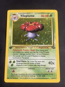 Pokemon Vileplume Jungle 15/64 Holo Rare 1st Edition WOTC 80HP Stage 2 English - Image 1