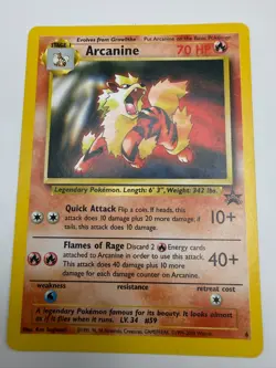 2000 Pokemon Arcanine Black Star Promo 6 League 2000 Rare (LP) - Image 1