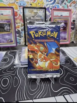 Pokemon Base Set Unlimited Booster Pack Charizard Artwork Factory Sealed 742818061582 - Image 1