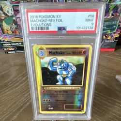 The Pokemon Company 2016 Evolutions Machoke 58/108 Reverse Holo PSA 9 EN - Image 1