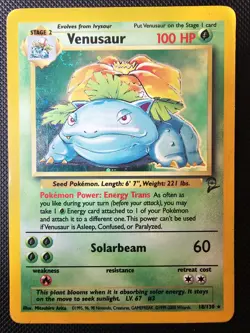 Venusaur Base Set 2 Holo Rare 18/140 Pokemon Vintage WOTC - Image 1