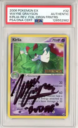 PSA Signed Wayne Grayson Pokemon TCG Kirlia 32/101 Dragon Frontiers Reverse Holo - Image 1