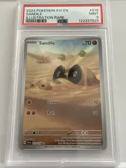 Pokemon TCG Sandile Illustration Rare Scarlet & Violet 2023. PSA9 Mint - Image 1