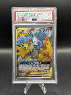 Pokemon TCG Moltres Zapdos Articuno GX 66/68 Full Art Hidden Fates PSA 9 - Image 1