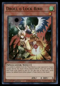 Droll & Lock Bird RA02-EN006 Super Rare Yu-Gi-Oh Near Mint - Image 1