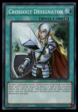 Crossout Designator RA02-EN063 Super Rare Yu-Gi-Oh Near Mint - Image 1
