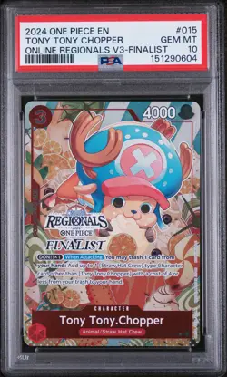 2024 ONE PIECE ONLINE REGIONALS PACK 2024 VOL.3 #015 TONY TONY CHOPPER PSA 10 - Image 1