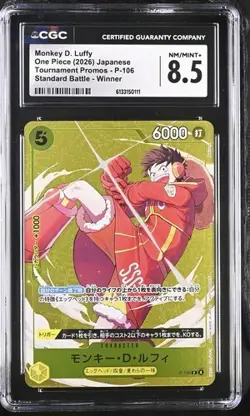2026 One Piece Monkey D. Luffy Battle Winner Promo P-106 CGC 8.5 MINT Japan - Image 1
