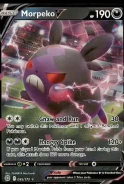 Pokemon Cards Morpeko V 095/172 Brilliant Stars Holo V Rare NM - Image 1