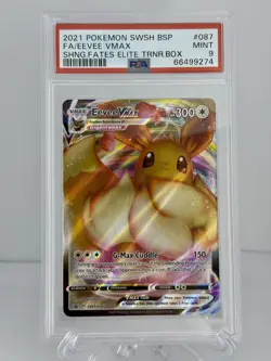 [PSA: 9] Eevee VMAX SWSH087 SWSH: Sword & Shield Promo Cards Holo - Image 1