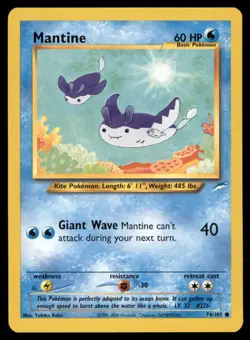 Mantine Neo Destiny #074/105 Pokemon Card NM - Image 1