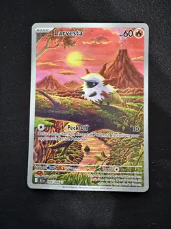 Pokemon TCG Larvesta Black Bolt Full Art Illustration Card IR 99/086 NM - Image 1