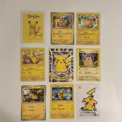 Pikachu Pokemon Lot- 9 Mixed Era Cards - LP - Image 1