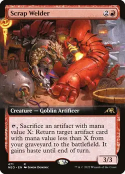 NM Extended Art Scrap Welder, MTG, Kamigawa Neon Dynasty, Magic, 471 - Image 1