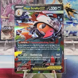 Mega Scrafty ex 135/217 Double Rare Holo ME: Ascended Heroes Pokemon TCG NM/M - Image 1