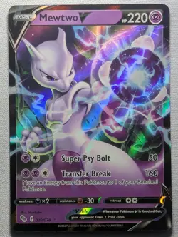 Mewtwo V 030/078 Holo V Rare Pokemon GO Pokemon Near Mint - Image 1