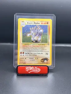 Pokemon TCG Brock's Rhydon Gym Heroes 2/132 Holo Unlimited Rare HP - Image 1