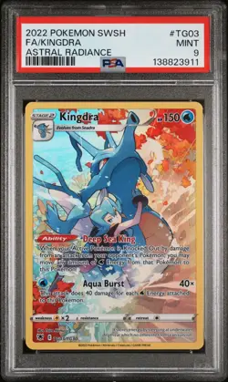 2022 POKEMON SWORD & SHIELD ASTRAL RADIANCE #TG03 FULL ART/KINGDRA PSA 9 - Image 1