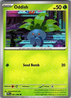 Oddish Phantasmal Flames 001/094 Common Pokemon Near Mint - Image 1