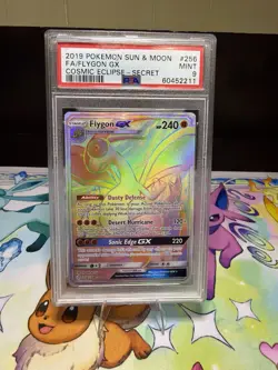 PSA 9 Flygon GX 256 Cosmic Eclipse Secret Rare Pokemon 256/236 *New Cert* Mint - Image 1