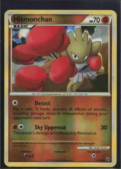 Hitmonchan 51/90 Common HGSS Undaunted Pokemon Reverse Holo Lightly Played - Image 1