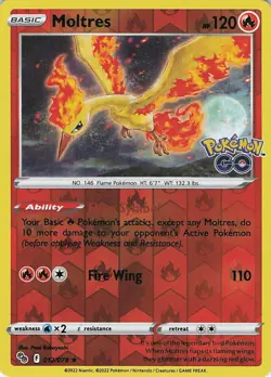 Moltres Reverse Holo Holo Rare Pokemon GO 012/078 NM - Image 1