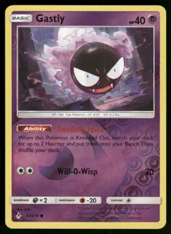 2019 Pokemon Gastly Common Unbroken Bonds 67/214 Reverse Holo NM - Image 1