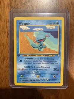 Pokemon TCG Wooper Neo Genesis 82/111 Regular 1st Edition Common - Image 1