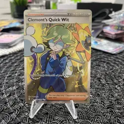 Pokemon Clemont's Quick Wit 229/197 SV8 Ultra Rare Full Art Holo English - Image 1