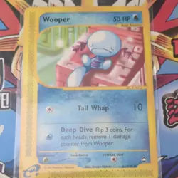 Nintendo Pokemon TCG Wooper 66/147 Aquapolis Uncommon Regular 50 HP 2002 - Image 1