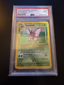 1999 Pokemon Fossil #13 Venomoth Holo No Symbol PSA 9 - Image 1