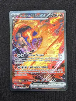 Team Rocket's Moltres ex 229/182 Secret Rare Full Art Holo English Sv10 220HP - Image 1