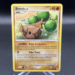 2007 Pokemon Diamond & Pearl Bonsly Common HP 71/130 - Image 1