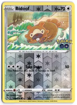 Pokemon Go Bidoof Reverse Holo Ditto #59 Near Mint - Image 1